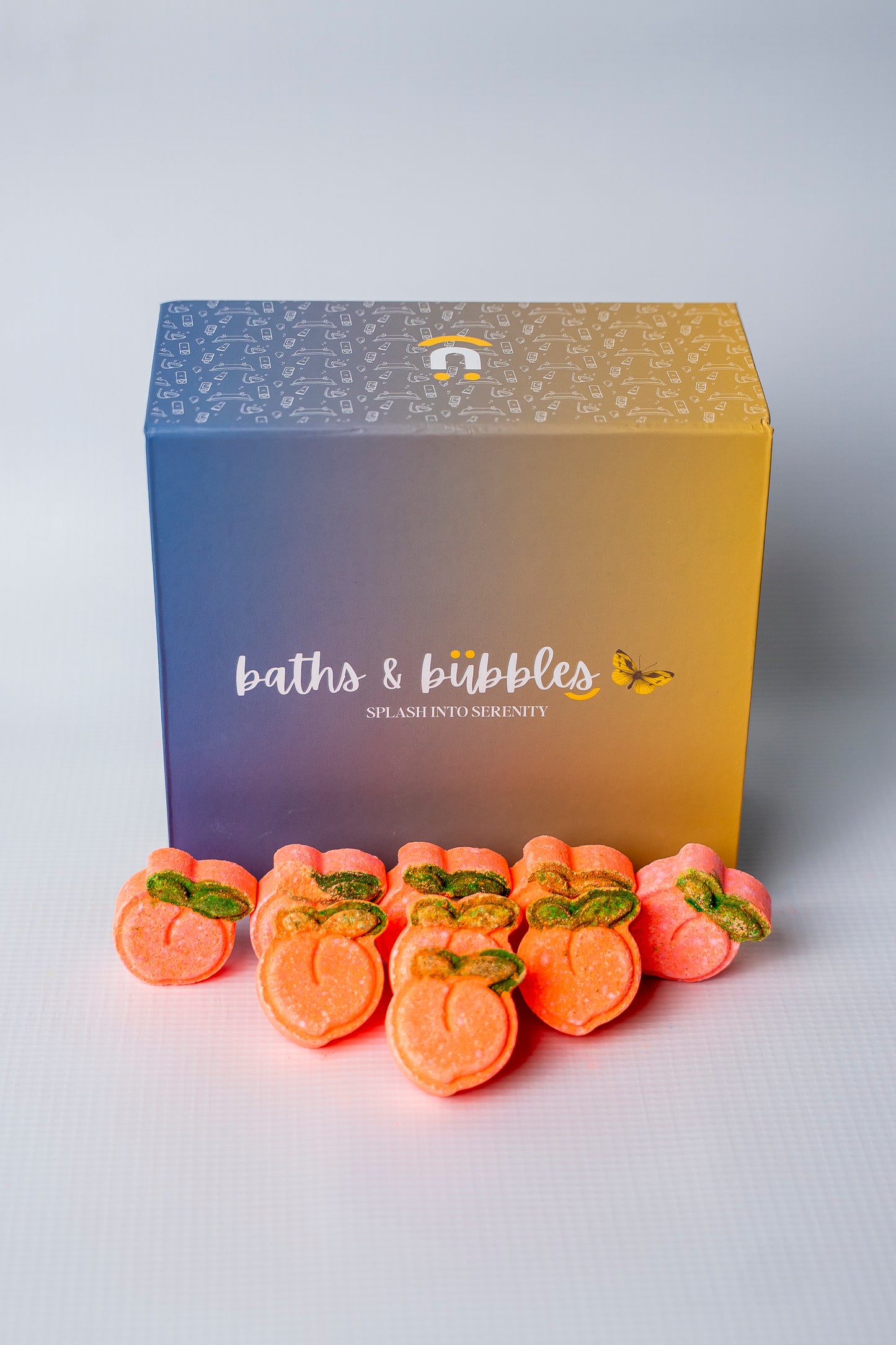 Peach Mini Bath Bombs (Set of 9)