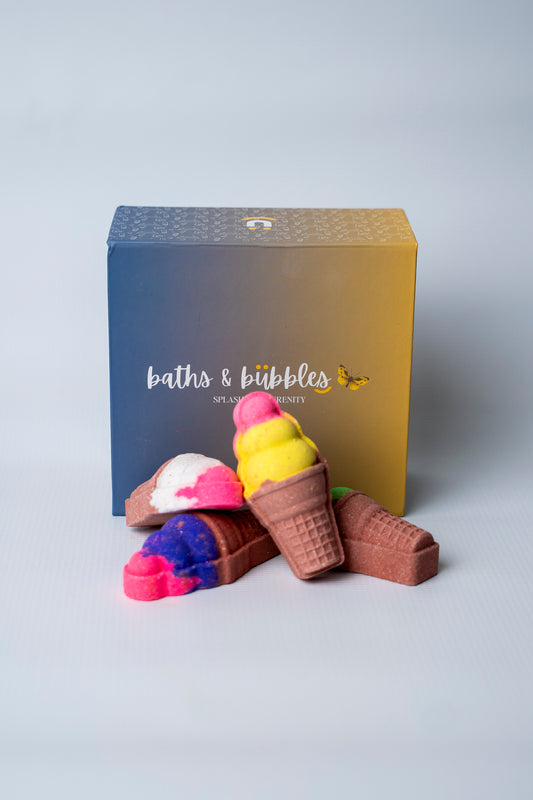 Ice Cream Cone Bath Bombs (Set of 4)