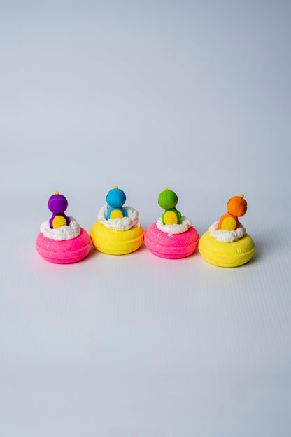 Kids Special Bath Bombs with Frosting and Toy Eraser (Set of 4)