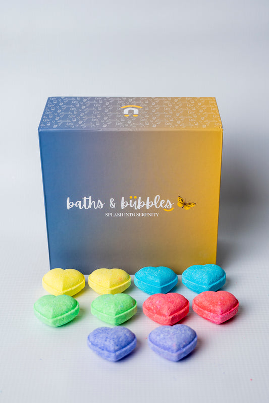 Mini Heart Bath Bombs (Set of 10)